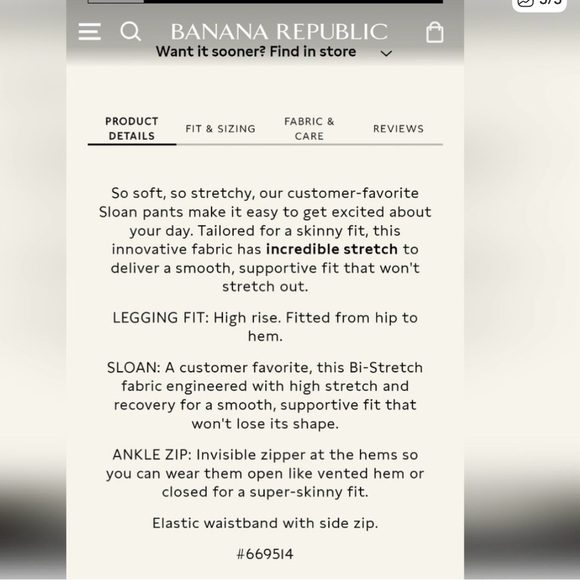 Banana Republic Sloan grey Leggings Pants, size 12 Petite, fit smaller - Picture 4 of 12